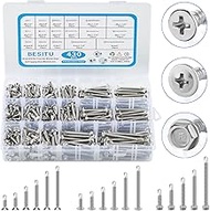Besitu 430Pcs Self Tapping Screws for Metal, 410 Stainless Steel #8#10 Sheet Metal Screws Assortment
