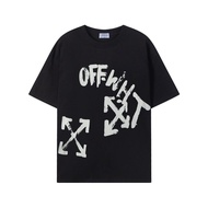 off-white Trendy brand OFFT shirt summer new OW square arrow pullover for men and women T-shirt roun
