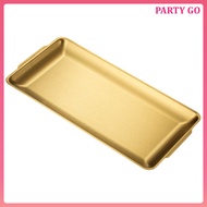 💍 1Set Golden Rectangular Baking Tray Stainless Steel with Polished Finish 11.9x6.4in Ideal for Home
