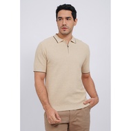 WOOD Knit POLO Shirt with Zip Opening 2-PSILXC126B015 ECRU