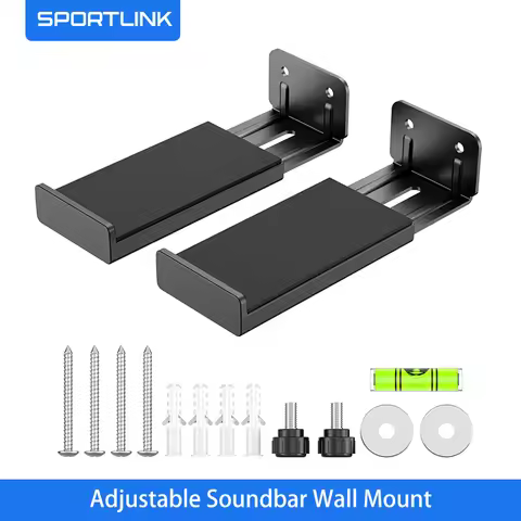 SPORTLINK Adjustable TV Soundbar Mount Bracket Heavy Duty Anti-slip Wall Hanger Holder Compatible wi