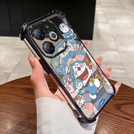 infinix Smart 8 Pro smart8 X6525 X6525D X6525B Doraemon Colored Frame Cover Full Clear Shockproof Ca