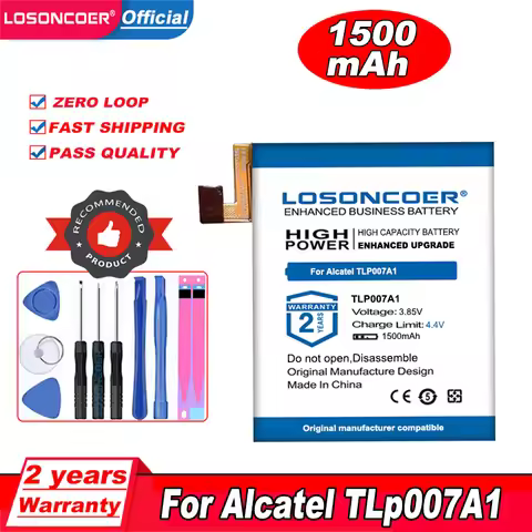 LOSONCOER 1500mAh TLp007A1 Watch Battery for Alcatel VERIZON PALM PVG100