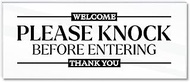 Acrylic Please Knock Before Entering Door Sign, 6.0x2.5 Please Knock Sign for Door with Adhesives, w