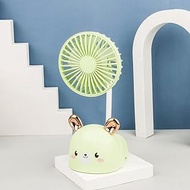 COOKX Cartoon Mini Table Fans Mute Student Portable Desktop Mini Fan USB Macarone Rechargeable Desk Electric Fan (Color : Gray, Size : 9.3 * 6 * 22cm)