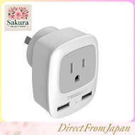 Universal Travel Adapter with USB-C for Australia/New Zealand/China/Argentina - TESSAN 2 USB Ports