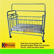 Baby Box Besi Tempat Tidur Anak Bayi Ayun - Komplit Kasur dan Kelambu