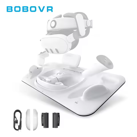 BOBOVR D3 Charging Dock Compatible with Quest 3 Headset Controllers B100 battery Full Charge in unde