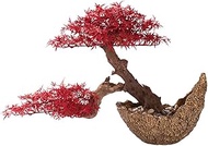 Home Office Artificial Bonsai Tree Simulation Welcome Pine Red Maple Leaf Tree Bonsai Artificial Potted Hotel Corridor Porch Japanese- Style Plant Potted Ornaments