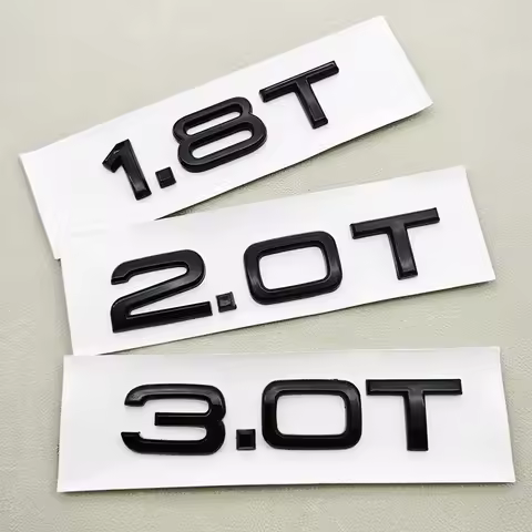 3D ABS Logo 1.8T 2.0T 3.0T Emblem Letters Car Sticker Rear Trunk Badge For Audi A3 A4 A5 A6 A7 A8 Q2