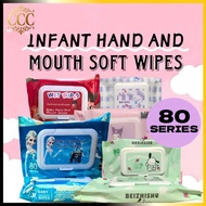 CCC Baby Wipes 80 Series Cartoon Designs Alcohol-Free Soft Wet Wipes for Hands and Mouth