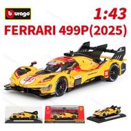 Bburago 1:43 Ferrari 499P 2025 Static Die Cast Vehicles Collectible Model Racing Car Toys