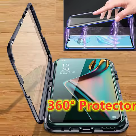 360 Magnetic Case For Asus ROG Phone 7 Metal Cover For Asus ROG Phone 7 Ultimate Shockproof Glass Ca