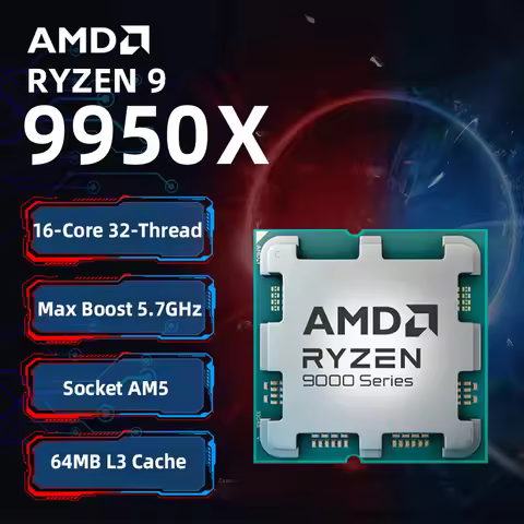 AMD Ryzen 9 9950X 100% Brand New AMD R9 9950X Gaming CPU 16-Core 32-Thread Up to 5.7GHz Socket AM5 A