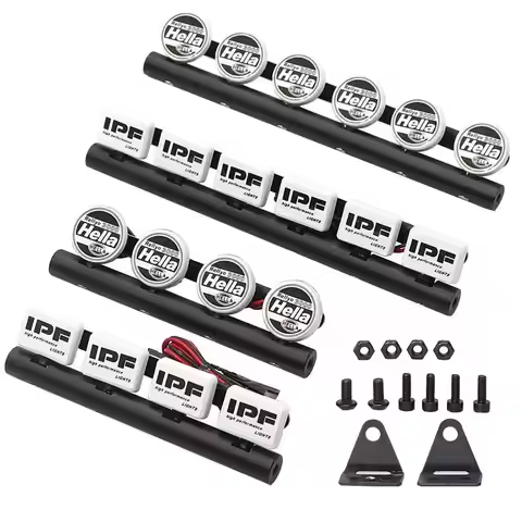 Led Remote Control Car Roof Light Ipf Round Square Lamps For 1/10 Rc Crawler Capra Axial Scx10 Traxx