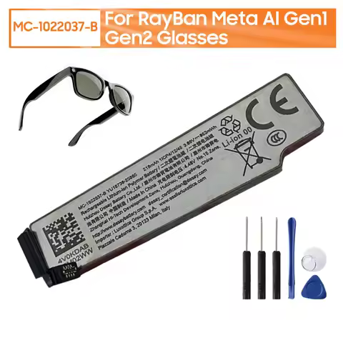 New Rechargeable Lithium Battery MC-1022037-B For RayBan Meta AI Gen1 Gen2 Wayfarer Headliner Skyler