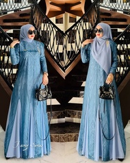 Gaun Brukat Premium Terbaru 2025/Gamis Keyna Set Bahan Ceruty Babydol Full Furing Mix Outer Brukat A
