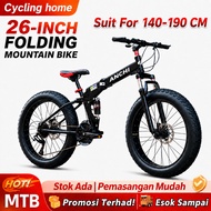 Basikal 26 inci mountain bike have gear 7-speed disc brake Folding mountain bike basikal lelaki Fold