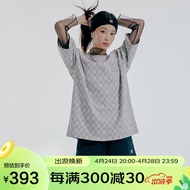 MLB官方 男女T恤复古老花满印短袖情侣运动宽松休闲春夏款31TSM1131-50M纽约洋基队/灰色M，偏大一码