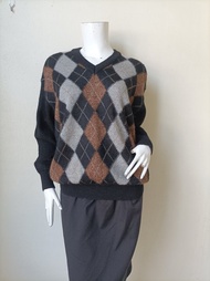 Vintage Japan Lindbergh V領針織毛衣 M號 胸圍44英吋