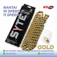Syte Gold 10 11 Speed Chain Gold Chain Gear Chain MTB Road Bike Racing Bike 10S 11S KS Bike Cirebon