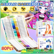 60/80 Colour Enmy Acrylic Marker Pen Acrylic Paint Drawing Colouring Painting Art Arcylic Markerpen 