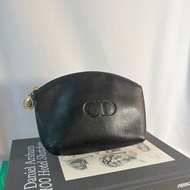 Dior Pouch黑色皮革金蛋拉鍊頭小手拿袋 日本中古二手vintage