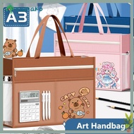 TAMAKO A3 Tutorial Bag, Canvas A3 Canvas Art Bag, Durable Plus Size Waterproof Large Capacity File B