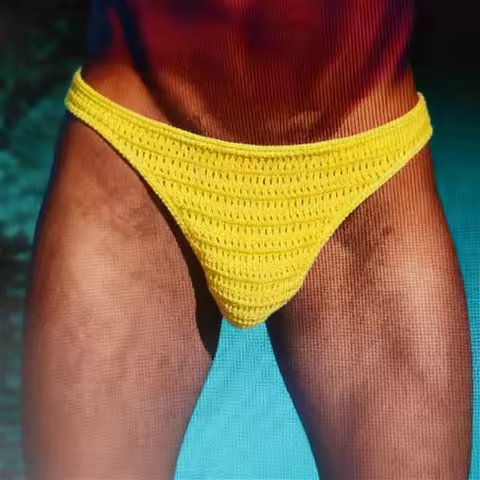 Hot Men Women Breathable Underwear Hand Crochet Low Rise Male Gstring Swimming Sunbathing Thong Man 