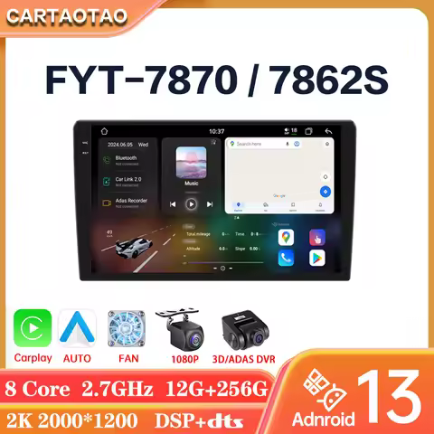 FYT 7870 7862S Android 13 Car Radio Carplay Multimedia Player Universal 9 inch GPS DSP DTS Car Autor