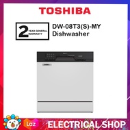 Toshiba Dishwasher DW-08T3(S)-MY table top 8 Place settings DW08T3SMY Turbo Heat Drying (Silver)