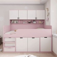 定制兒童半高床帶書桌儲物衣櫃床壹體床功能上床下櫃單人床小戶型