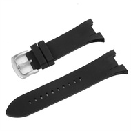 For Armani Exchange AX1042 AX1050 AX1114 Black Rubber Watch Band strap 31mm