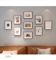 1 Set 9 Pcs 5R Wall Photo Frame Modern Simple Nine-Square Grid Wedding Photo Wall Creative Photo Stu