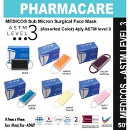 MEDICOS Sub Micron Surgical Face Mask (Assorted Color) 4ply ASTM level 3 -  limited series