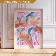 Wall paintings, Cheers Print- Alcohol Prints for kitchen room decor, Trendy poster for dopamine deco