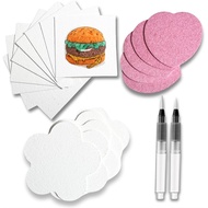 Foam Texture Painting Paper for Craft 22 Pcs Foam Texture Paper Sheets with Water Brush Pen for 3D C