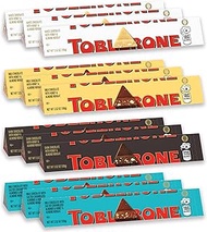 TOBLERONE Assorted Chocolate Bars Variety Pack (Milk, Dark, White, & Salted Caramelized Almonds), Bu
