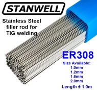 Stainless Steel ER308L Welding Rod Filler Rod TIG Welding Various Size x 1 meter (Rod pengisi ER308L