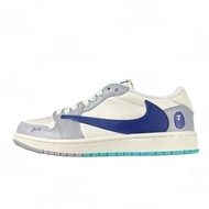 NIKE Bape x Air Jordan 1 Low 米藍煙灰流09 波鞋 板鞋 籃球鞋 運動鞋（全碼35-46）