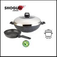 Wow!La gourmet Shogun Senjo Marble 36cm Wok with Semi Glass Lid (IH) + 16cm Frypan (Non-IH)