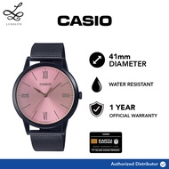 [Luxolite] Casio MTP-E600MB-4B MTP-E600MB-4BDF Mens Analog Black Ion Plated Stainless Steel Mesh Ban