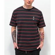 DGK Rival Black Red & Green Stripe T-Shirt New