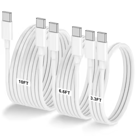 3-Pack [3.3FT+6.6FT+10FT] 60W USB C to USB C Cable, Fast Charging for iPhone 16/15 Pro Max, Galaxy S