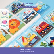 Beringin Toys Mainan Edukasi - 3D Dinosaur Hand Grasping Board / Mainan Anak / Jigsaw / Puzzle Anak 