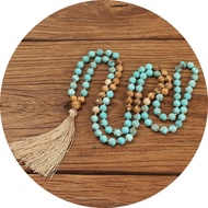 Boho Meditation Women 108 Mala Beads Necklace Tassel Jewelry Collier Femme Women Natural Stones 8mm Beads