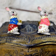 TIMBEE LO 貴族兔子伯爵戒指 小頸圈款 琺瑯手工手繪 可調整尺寸