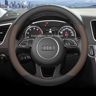JIBEIDUN | ปลอกพวงมาลัยกันลื่นกันเหงื่อสำหรับ Audi Q5 A4 A6 บาง