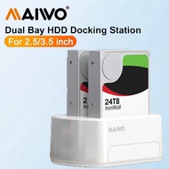 MAIWO 2 Bay HDD Docking Station USB 3.0 External Hard Drive Enclosure for 2.5/3.5 inch SATA SSD HDD 