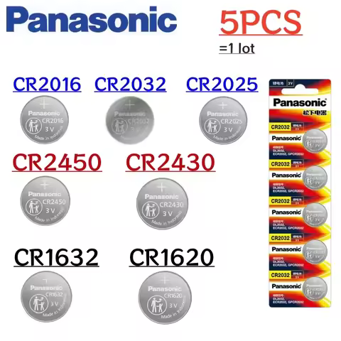 5Pcs Original Panasonic CR2032 CR2025 CR2016 CR1632 CR1620 CR2450 CR2430 battery Button cell DL2032